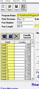 Auto Punch Part Length